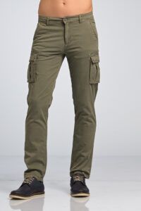 Casual Νεανικό Στρατιωτικό Χακί Παντελόνι με Τσέπες Κάργκο - Slim Fit