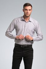 Γκρι Πουκάμισο PAPARAZZI με Τσεπάκι και Μικροσχέδιο - Classic Fit