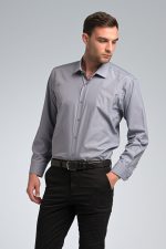 Γκρι Πουκάμισο PAPARAZZI χωρίς Τσεπάκι - Classic Fit