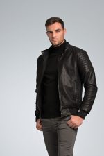 Casual Δερμάτινο Ανδρικό Μπουφάν PU Μαύρο PAPARAZZI με Αφαιρούμενη Κουκούλα για νεαρούς