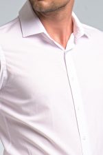 Λευκό Πουκάμισο PAPARAZZI με Μικροσχέδιο χωρίς Τσεπάκι - Slim Fit