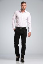 Λευκό Πουκάμισο PAPARAZZI με Μικροσχέδιο χωρίς Τσεπάκι - Slim Fit