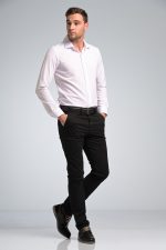 Λευκό Πουκάμισο PAPARAZZI με Μικροσχέδιο χωρίς Τσεπάκι - Slim Fit