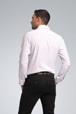 Λευκό Πουκάμισο PAPARAZZI με Μικροσχέδιο χωρίς Τσεπάκι - Slim Fit