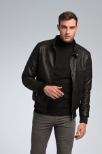 Δερμάτινο Ανδρικό Μπουφάν PU Μαύρο PAPARAZZI με Αφαιρούμενη Κουκούλα