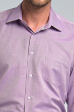 Μωβ Λιλά Πουκάμισο PAPARAZZI με Τσεπάκι και Μικροσχέδιο - Classic Fit