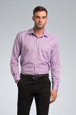 Μωβ Λιλά Πουκάμισο PAPARAZZI με Τσεπάκι και Μικροσχέδιο - Classic Fit