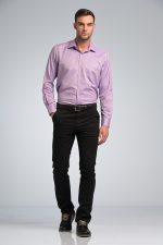 Μωβ Λιλά Πουκάμισο PAPARAZZI με Τσεπάκι και Μικροσχέδιο - Classic Fit