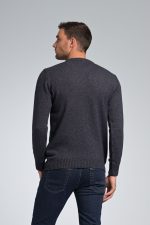 Μπλε Denim Ανδρικό Μάλλινο Πλεκτό Massaro με Λαιμόκοψη σε προσφορά