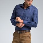 φθηνό casual Μπλε Κλασικό Πουκάμισο PAPARAZZI με Τσεπάκι - Classic Fit