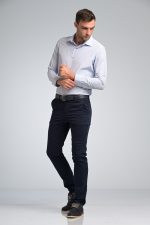 Μπλε Σιέλ Γαλάζιο Πουκάμισο PAPARAZZI χωρίς Τσεπάκι - Slim Fit στενή γραμμή