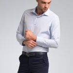 Μπλε Σιέλ Γαλάζιο Πουκάμισο PAPARAZZI χωρίς Τσεπάκι - Slim Fit στενή γραμμή