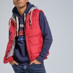 Αμάνικο Ανδρικό Μπουφάν PAPARAZZI με Κουκούλα σε Κόκκινο Χρώμα