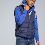 Αμάνικο Ανδρικό Μπουφάν PAPARAZZI με Κουκούλα σε Μπλε Χρώμα