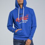 Ανδρικό Φούτερ με Στάμπα και Κουκούλα σε Ρουά Χρώμα