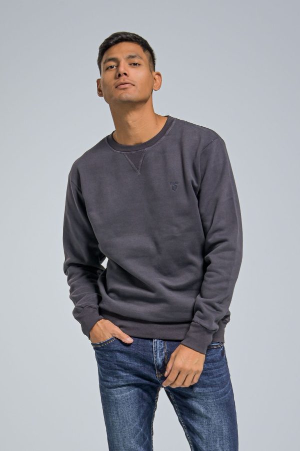 Ανδρικό Φούτερ Χωρίς Κουκούλα με Λαιμόκοψη σε Γκρι Χρώμα