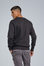 Ανδρικό Φούτερ Χωρίς Κουκούλα με Λαιμόκοψη σε Μαύρο Χρώμα