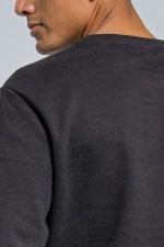 Ανδρικό Φούτερ Χωρίς Κουκούλα με Λαιμόκοψη σε Μαύρο Χρώμα