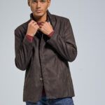 Ανδρικό Σουεντ Πανωφόρι Τζάκετ σε Καφέ Χρώμα