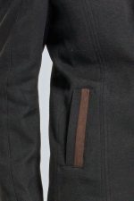 Μάλλινο Ανδρικό Παλτό με Όρθιο Γιακά και Καφέ Λεπτομέρειες σε Μαύρο Χρώμα