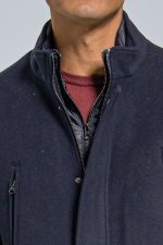 Μάλλινο Ανδρικό Παλτό με Γιλέκο σε Μπλε Χρώμα
