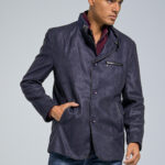 Ανδρικό Σουεντ Πανωφόρι Τζάκετ σε Μπλε Χρώμα