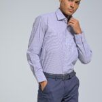 Σιελ Πουκάμισο PAPARAZZI με Ρίγα χωρίς Τσεπάκι - Classic Fit