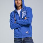 Ανδρικό Φούτερ Ζακέτα και Στάμπα σε Ρουά Χρώμα