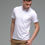 Λευκό Ανδρικό Πόλο Μπλουζάκι με Τσεπάκι