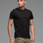 Μονόχρωμο μαύρο ανδρικό κοντομάνικο T-SHIRT - Basic Collection