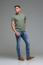 Μονόχρωμο πράσινο ανδρικό κοντομάνικο T-SHIRT