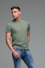 Μονόχρωμο πράσινο ανδρικό κοντομάνικο T-SHIRT
