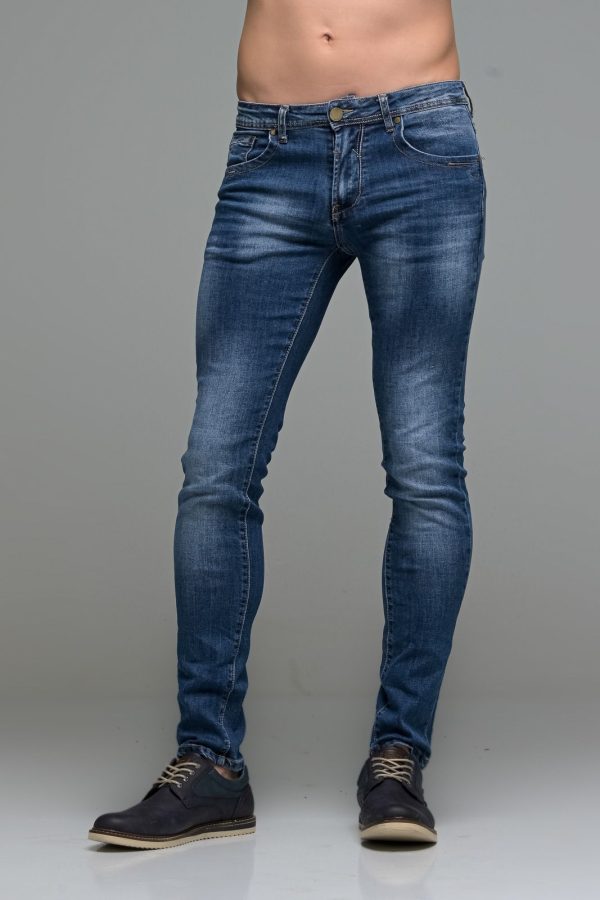 Ανδρικό Μπλε Τζιν PAPARAZZI με Ξέβαμμα – Skinny Fit