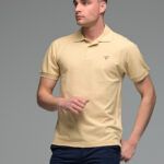 Μονόχρωμο Ανδρικό Πόλο Μπλουζάκι Σκούρο Μπεζ Basic Collection- Slim Fit
