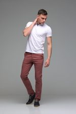 Ανδρικό Κοντομάνικο Πόλο Λευκό με Μπλε Πατιλέτα- Slim Fit