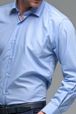 Μπλε Σιελ Ανοιχτόχρωμο Πουκάμισο PAPARAZZI με Τσεπάκι - Classic Fit