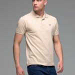 Μονόχρωμο Ανδρικό Πόλο Μπλουζάκι Μπεζ Basic Collection- Slim Fit