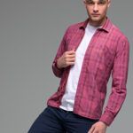 Casual Κόκκινο Καρό Ανδρικό Πουκάμισο - Slim Fit
