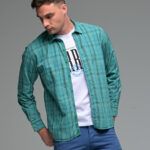 Casual Πράσινο Καρό Ανδρικό Πουκάμισο - Slim Fit