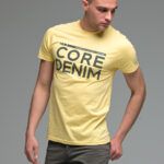Κίτρινο Lemon ανδρικό κοντομάνικο T-SHIRT με Στάμπα CORE