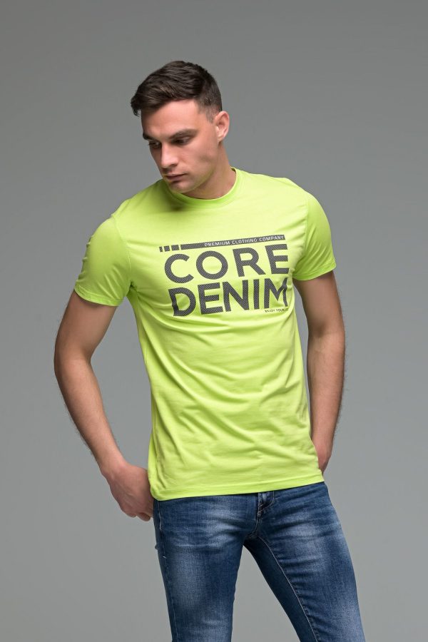 Πράσινο ανδρικό κοντομάνικο T-SHIRT με Στάμπα CORE