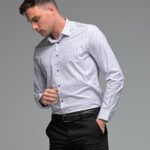 Λευκό Ανδρικό Πουκάμισο με Μαύρο Print Σχέδιο - Slim Fit