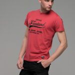φθηνό casual κόκκινο ανδρικό κοντομάνικο T-SHIRT FR με Στάμπα TEE SHIRT STORE καλοκαιρινό μπλουζάκι