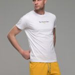 φθηνό καλοκαιρινό Λευκό ανδρικό κοντομάνικο T-SHIRT με Στάμπα