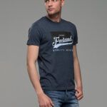 Φθηνό μπλε γκρι μελανζε άσπρο ανδρικό κοντομάνικο T-SHIRT με στάμπα casual για όλες τις ώρες