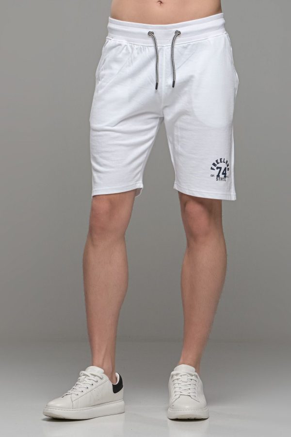 Άσπρη Λευκή Off white Ανδρική Μακό Βερμούδα Αθλητική Φθηνή Καλοκαιρινή