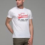 φθηνό casual λευκό ανδρικό κοντομάνικο T-SHIRT με Στάμπα καλοκαιρινό μπλουζάκι