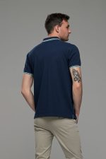 Φθηνό Μπλε Ανδρικό Πόλο Μπλουζάκι με Ρίγα στο Γιακά Καλοκαιρινό Άνετο - Regular Fit