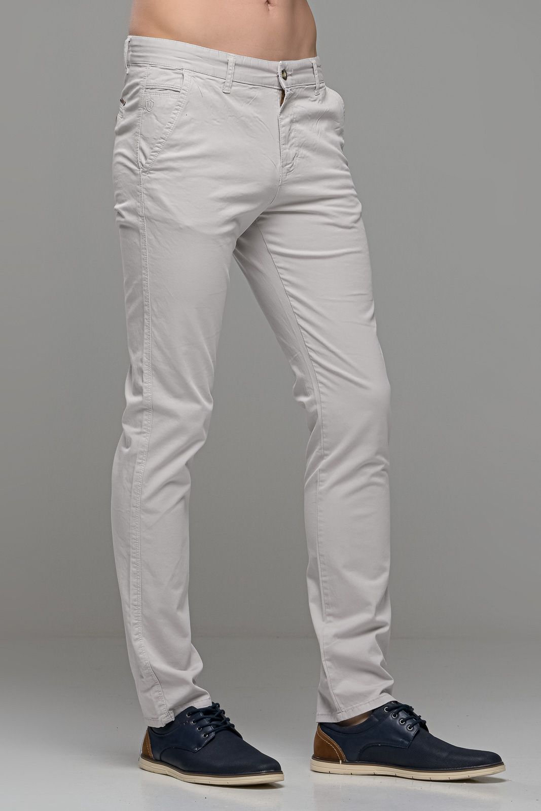 Καλοκαιρινό Ανδρικό Chino Παντελόνι MASSARO Off White Λευκό Άσπρο- Slim fit