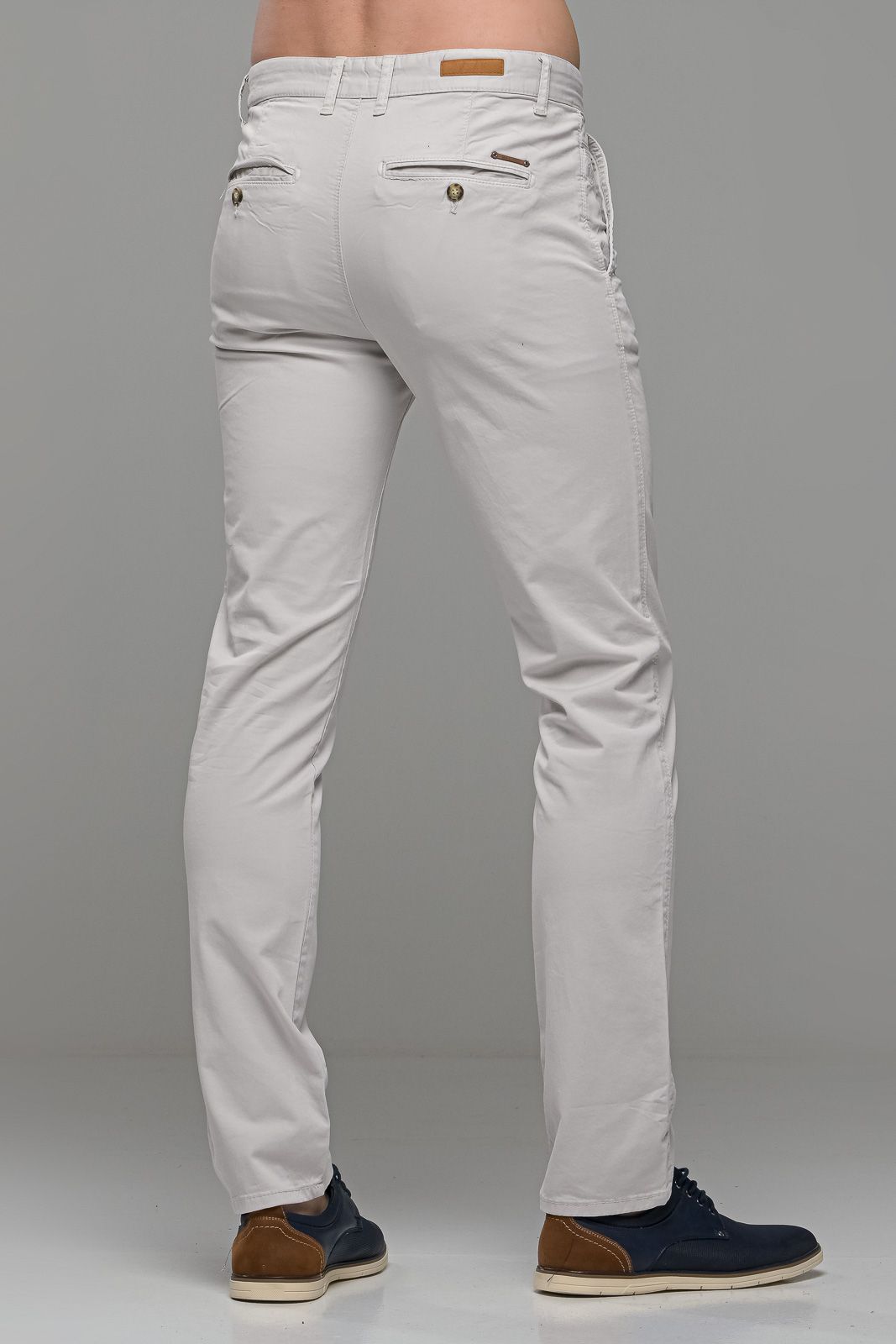 Καλοκαιρινό Ανδρικό Chino Παντελόνι MASSARO Off White Λευκό Άσπρο- Slim fit